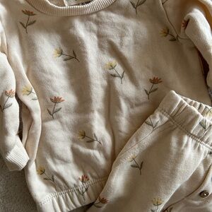 Floral Baby Sweater and Pants Set